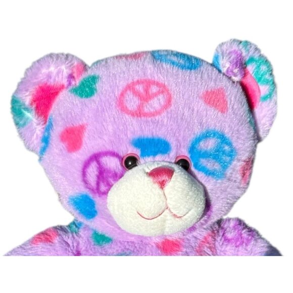 Build A Bear Sitting purple Hippie Peace Plush Stuffed Support Pet Toy BFF Retro - Picture 6 of 15